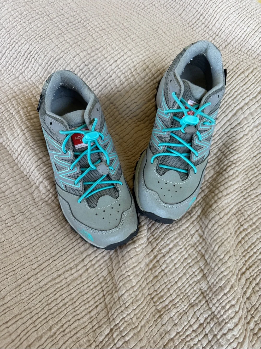 The North Face Kids Gray and Teal Trail Sneakers